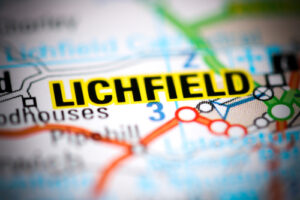 Lichfield on a map