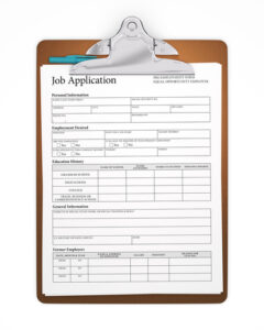 Job Application on Clipboard