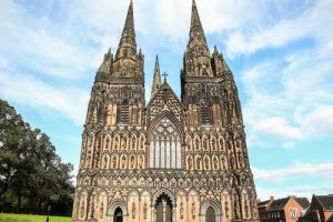 MediThree-spired Cathedral In Lichfield.
