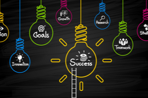 Marketing & BD, success, growth, teamwork lightbulbs